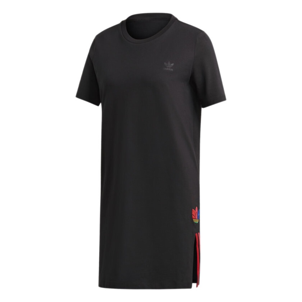 Adidas Originals Adicolor 3D Trefoil Women's Tee Dress Black Knee Length